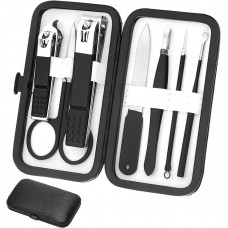 Aceoce Nail Clippers Set Professional Manicure Set Grooming Kits Stainless Steel Travel Manicure Pedicure Kit Nail Care Tools Nail Kit with Travel Case Personal Care Tools Gifts for Men Women